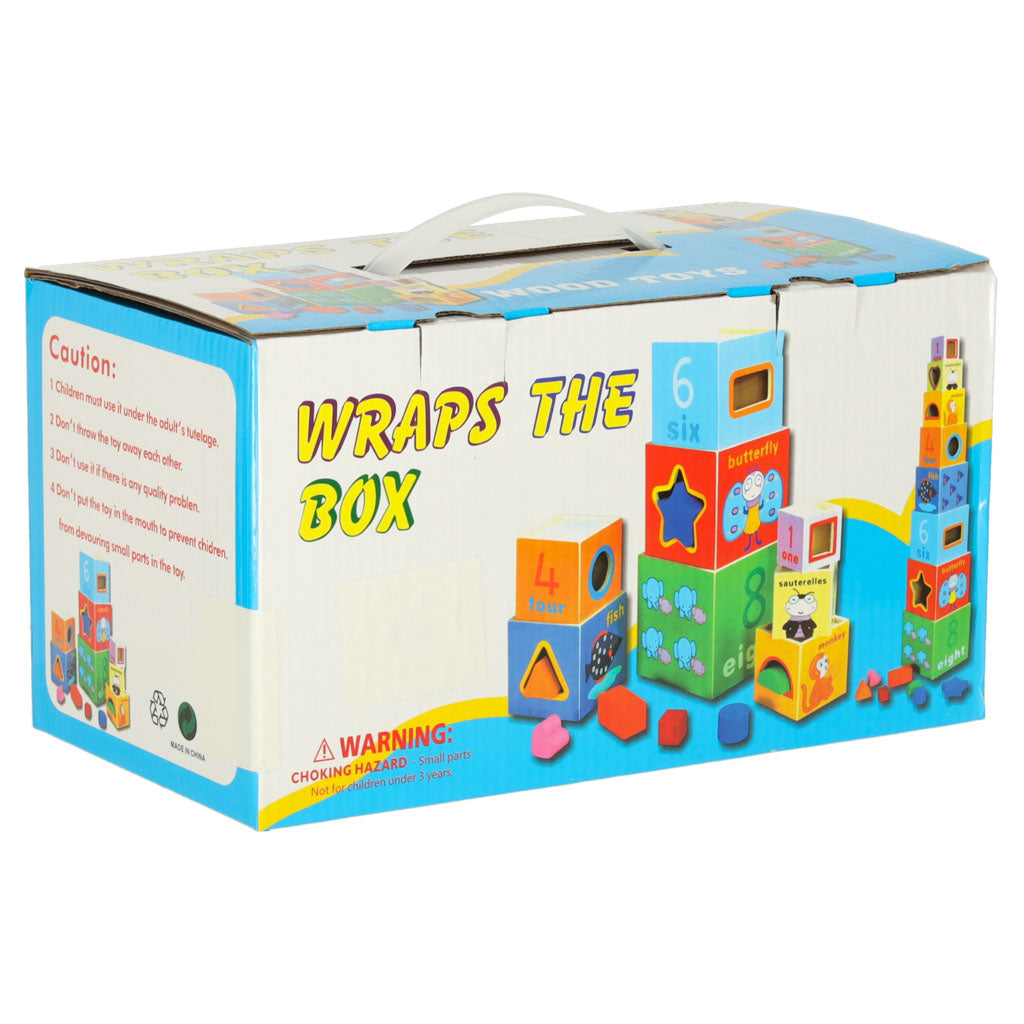 Educational Wooden Tower Sorter Shapes Learning To Count 71cm Xxl