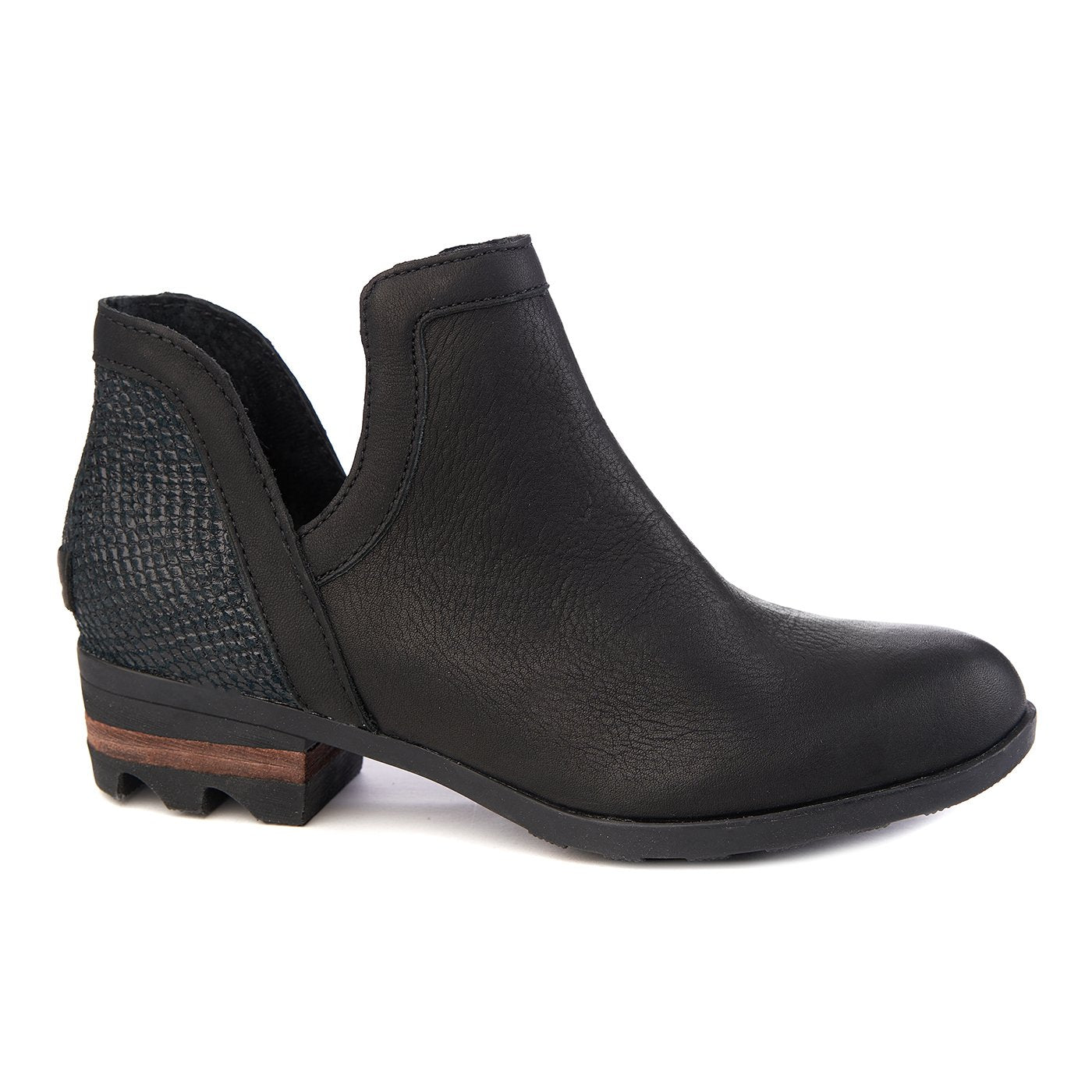 Botki Sorel Lolla Z Wycięciami Skóra Naturalna Czarne