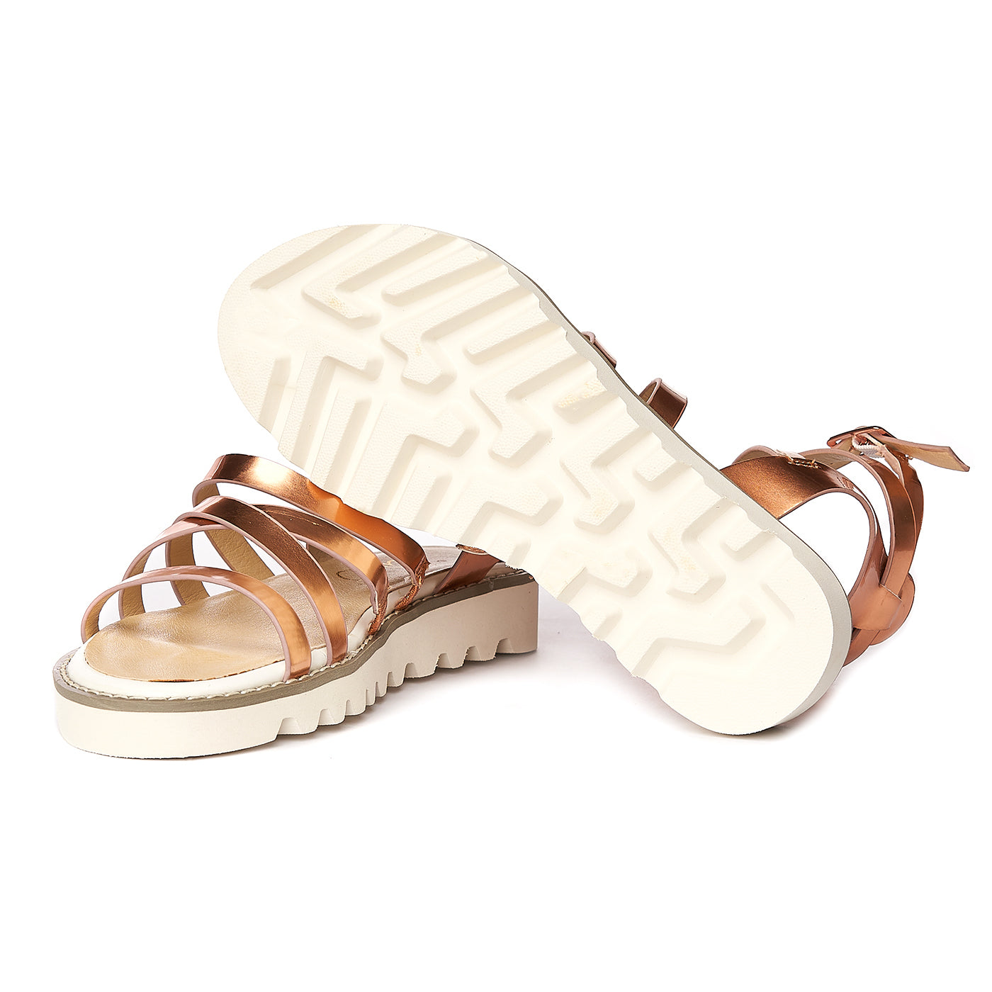 Bronzové/zlaté Sandály Zlaté