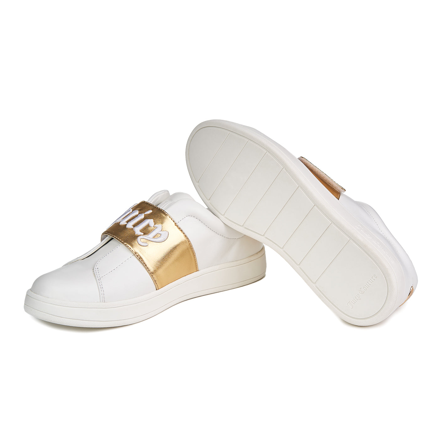 Sneakers Juicy Couture Leathar Nádúrtha Cynthia Íseal Barr Bán