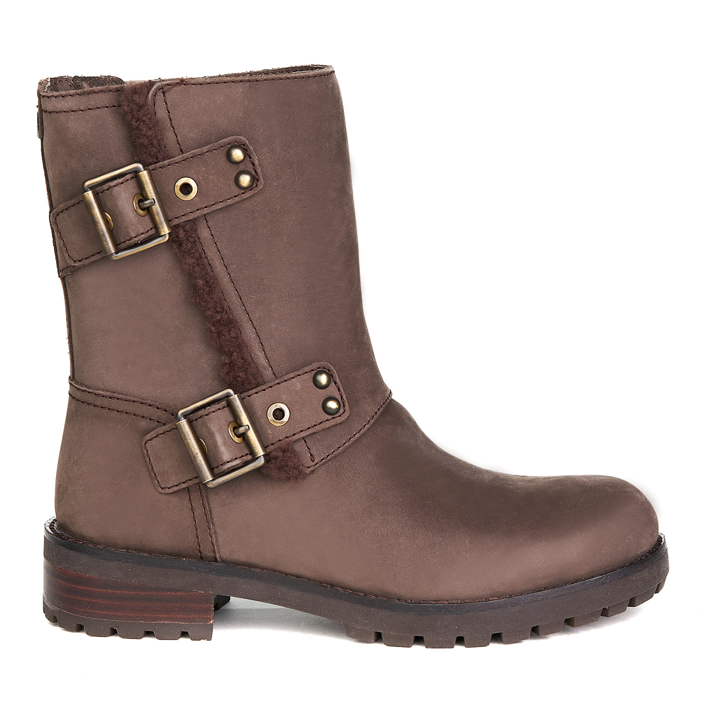 Ugg Niels/stt Bottes Cuir Naturel Infusé De Fourrure Marron