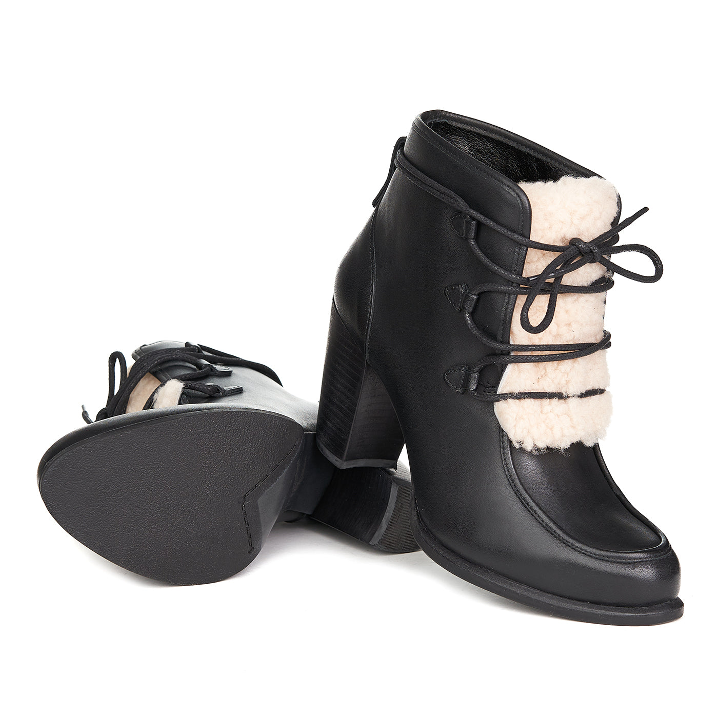Ugg Stiefeletten Analise Exposed Fur Naturleder Schwarz