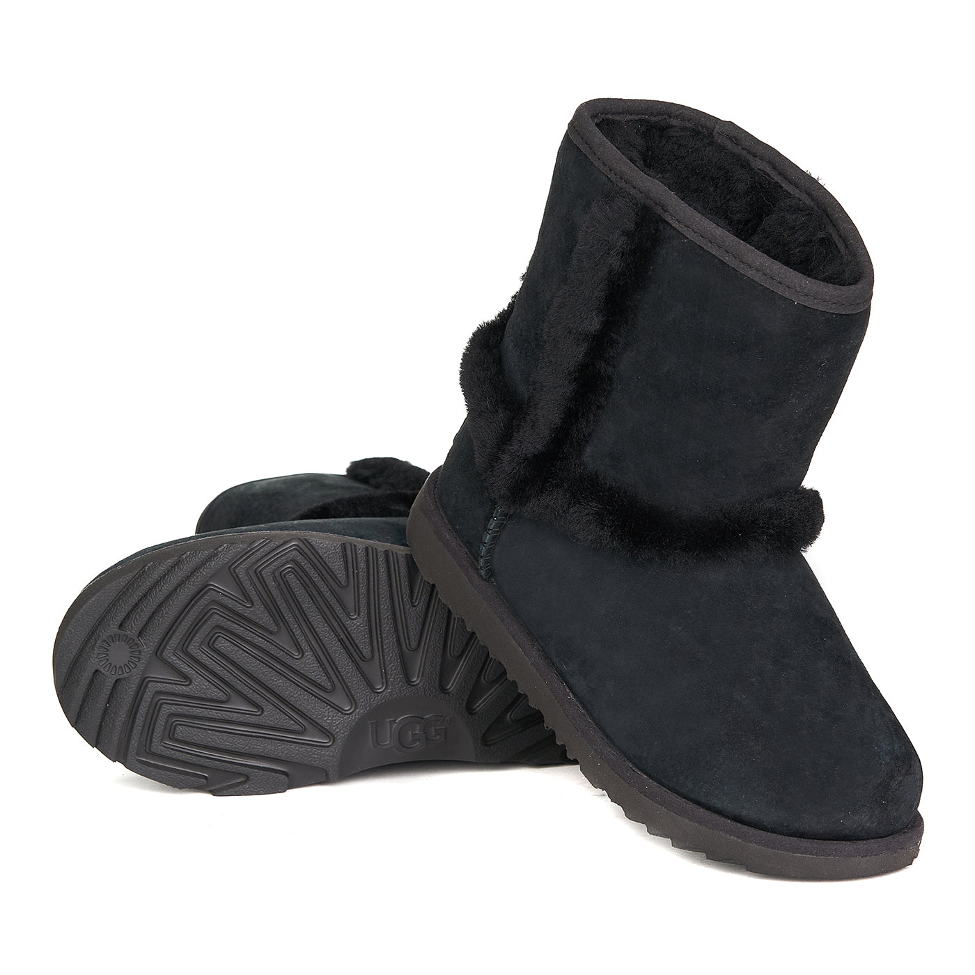 Botas Ugg Hadley Ii Piel De Cuero Natural Negro