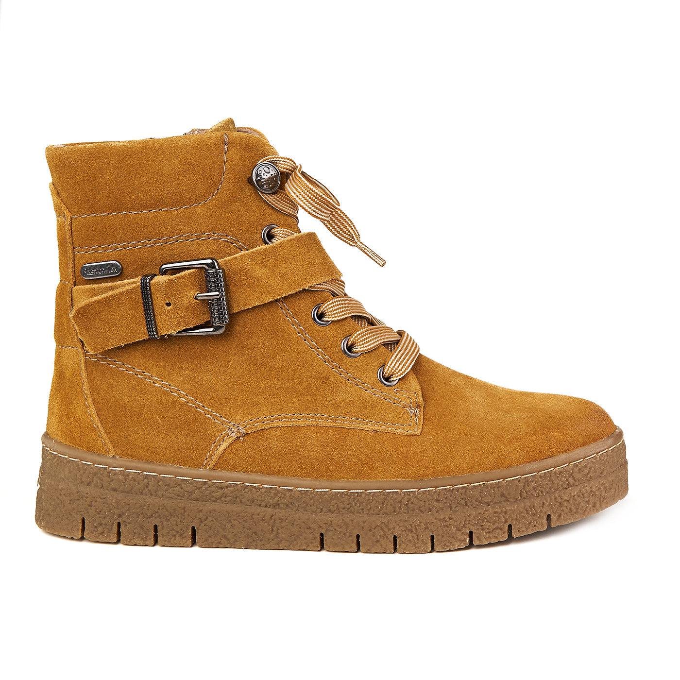 Marco Tozzi Bottes moutarde doublées de fourrure en cuir véritable rouge