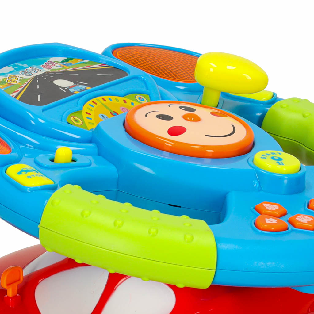 Toy Interactive Steering Wheel For Kids Simulator Music Sounds Lights Projector