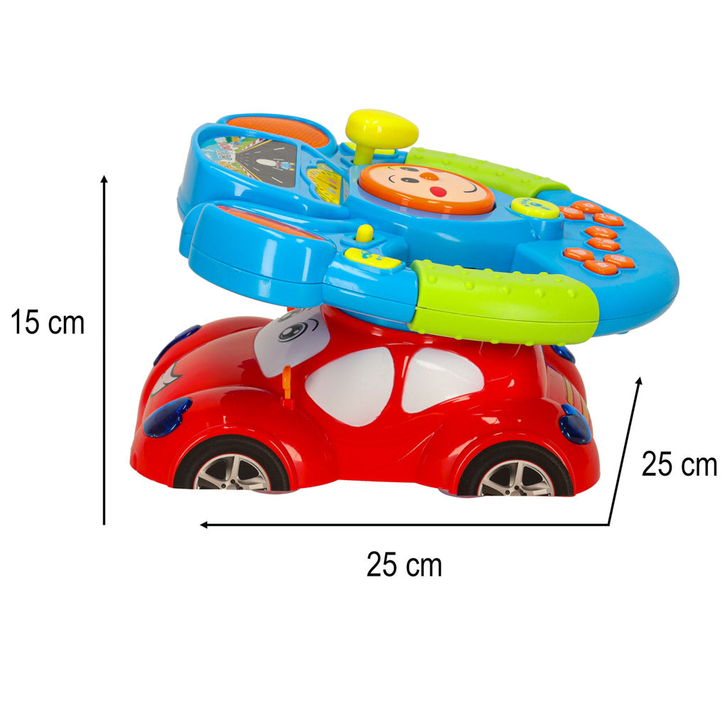 Toy Interactive Steering Wheel For Kids Simulator Music Sounds Lights Projector