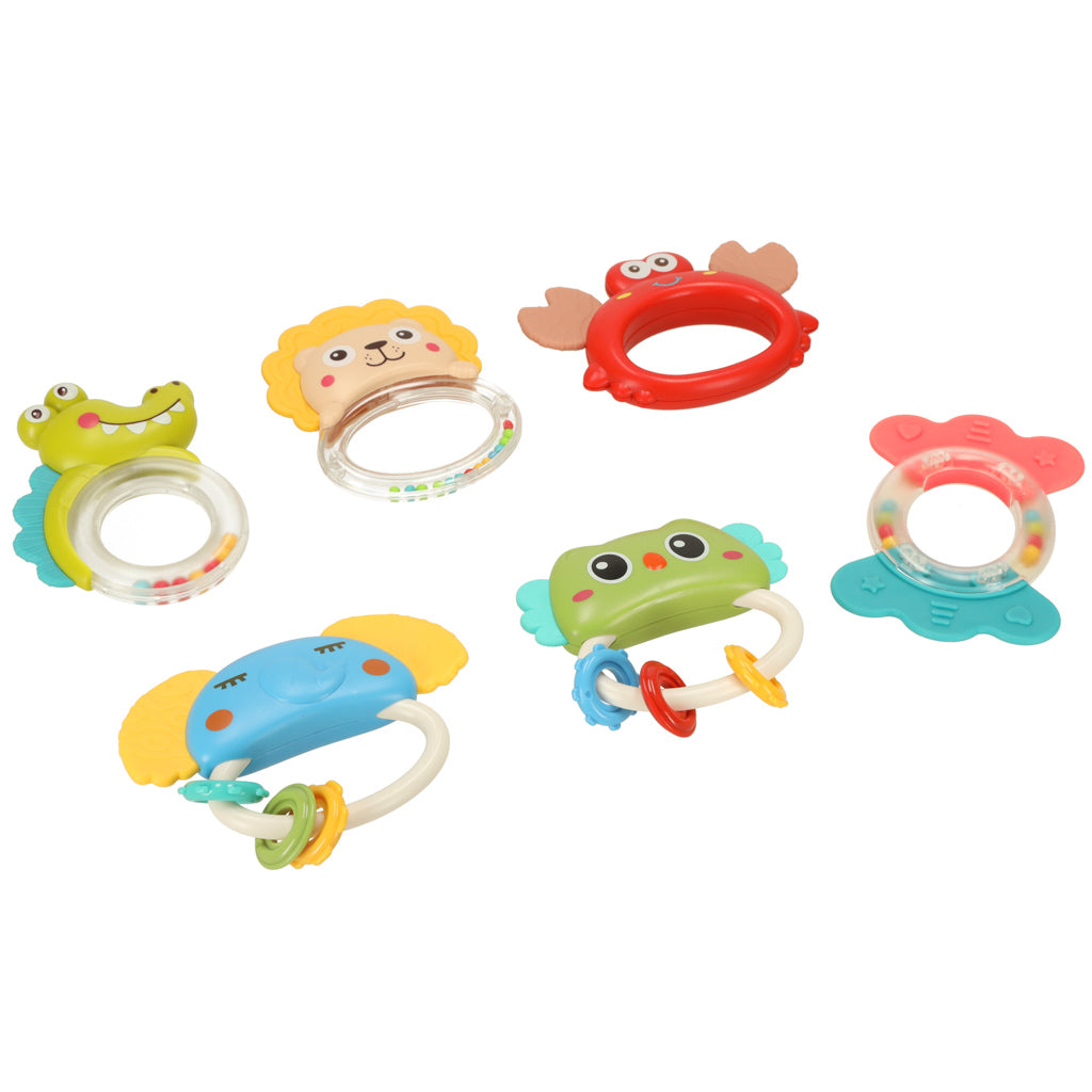 Sensory Teether Rattle Set Of 6 Pcs.
