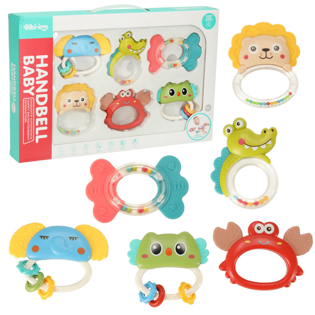 Sensory Teether Rattle Set Of 6 Pcs.