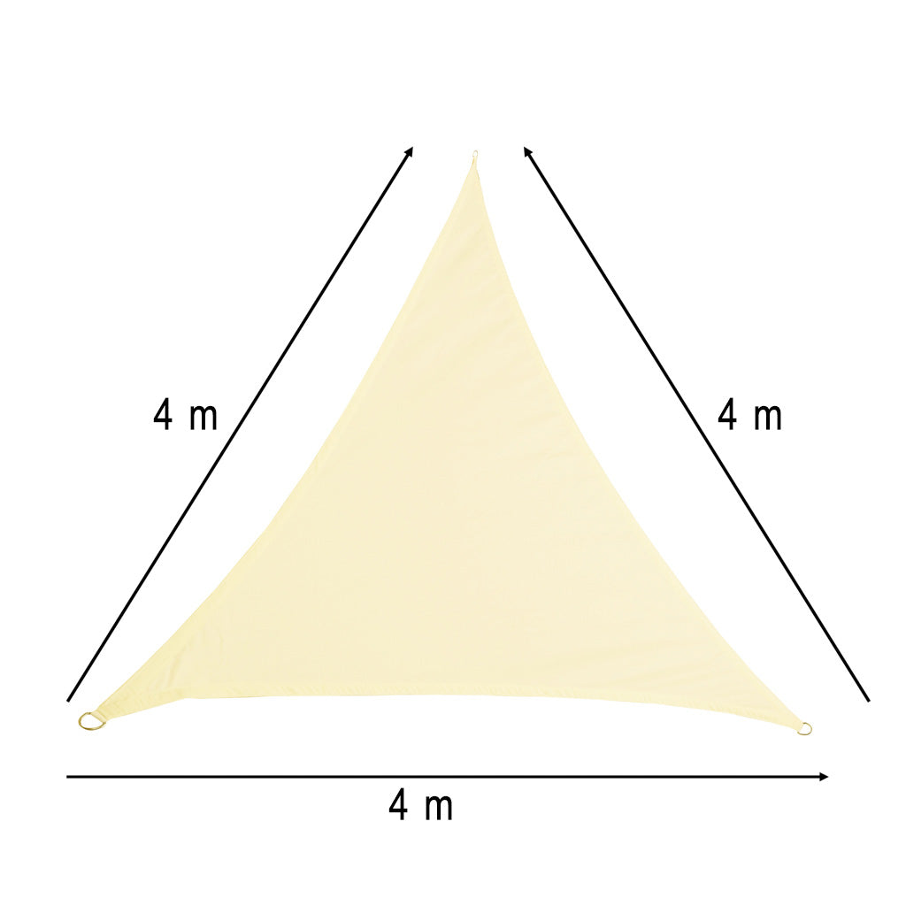 Luaro Garden Terrace Sunshade Sail Waterproof 4x4x4m Triangle Beige