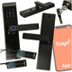 Fingerprint Code Combination Door Handle Card Black
