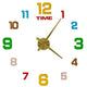 Sticker Wall Clock 12 Digits Yellow Colorful