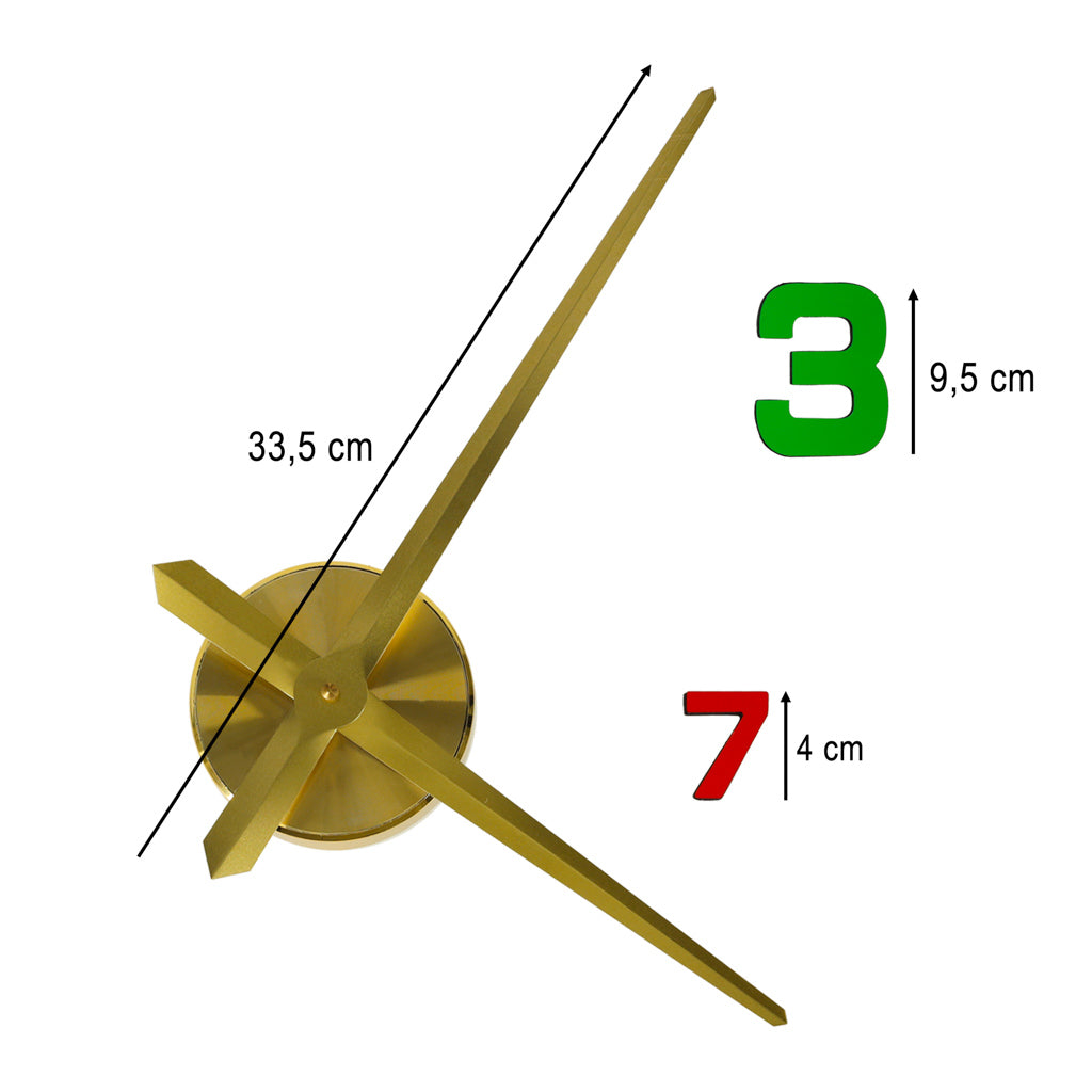 Sticker Wall Clock 12 Digits Yellow Colorful