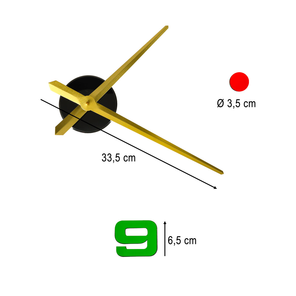 Horloge murale autocollante chiffres colorés 80-90cm