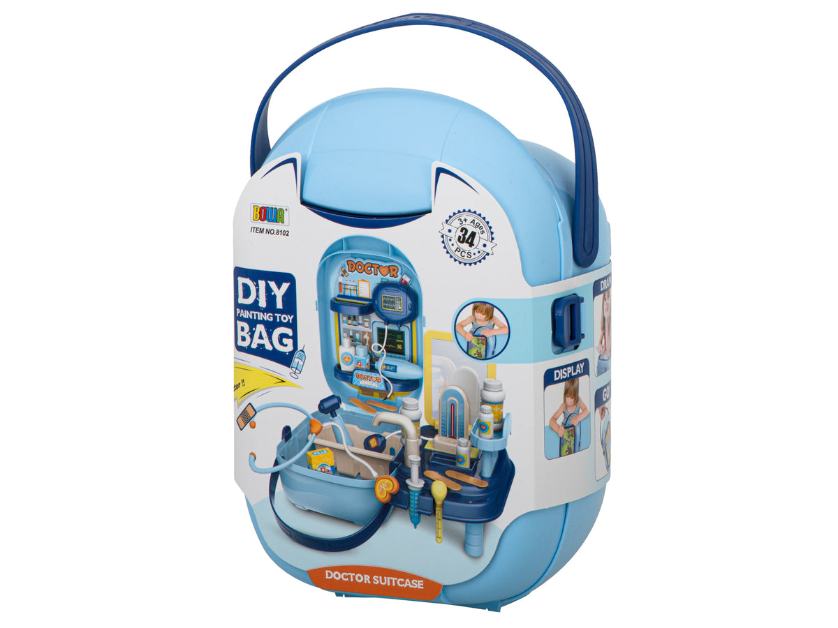 Doktersset met accessoires in een koffer 34el. + Tafel