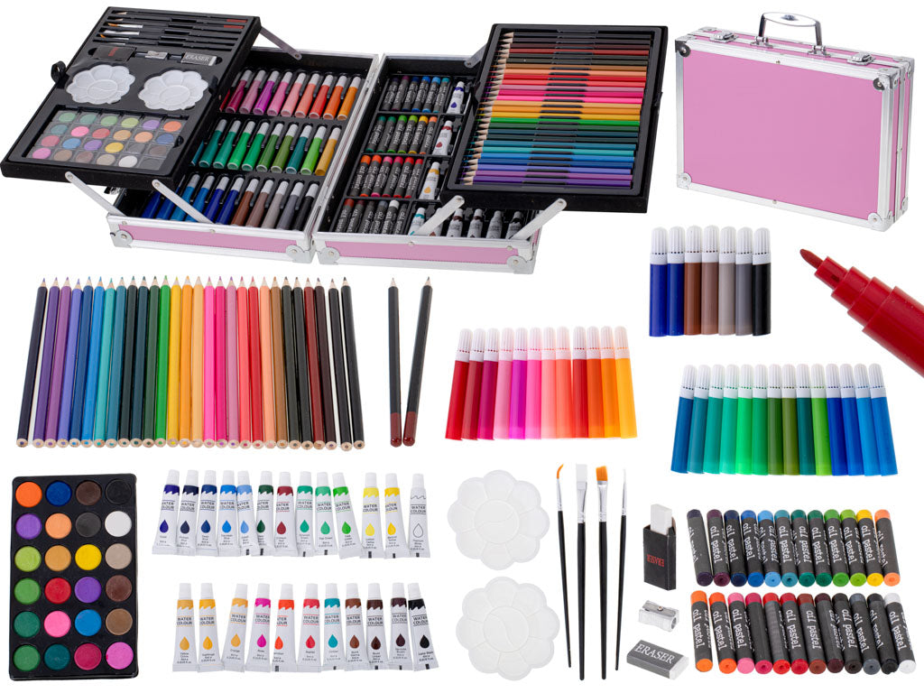 Painting Art Set In Suitcase 145el Pink