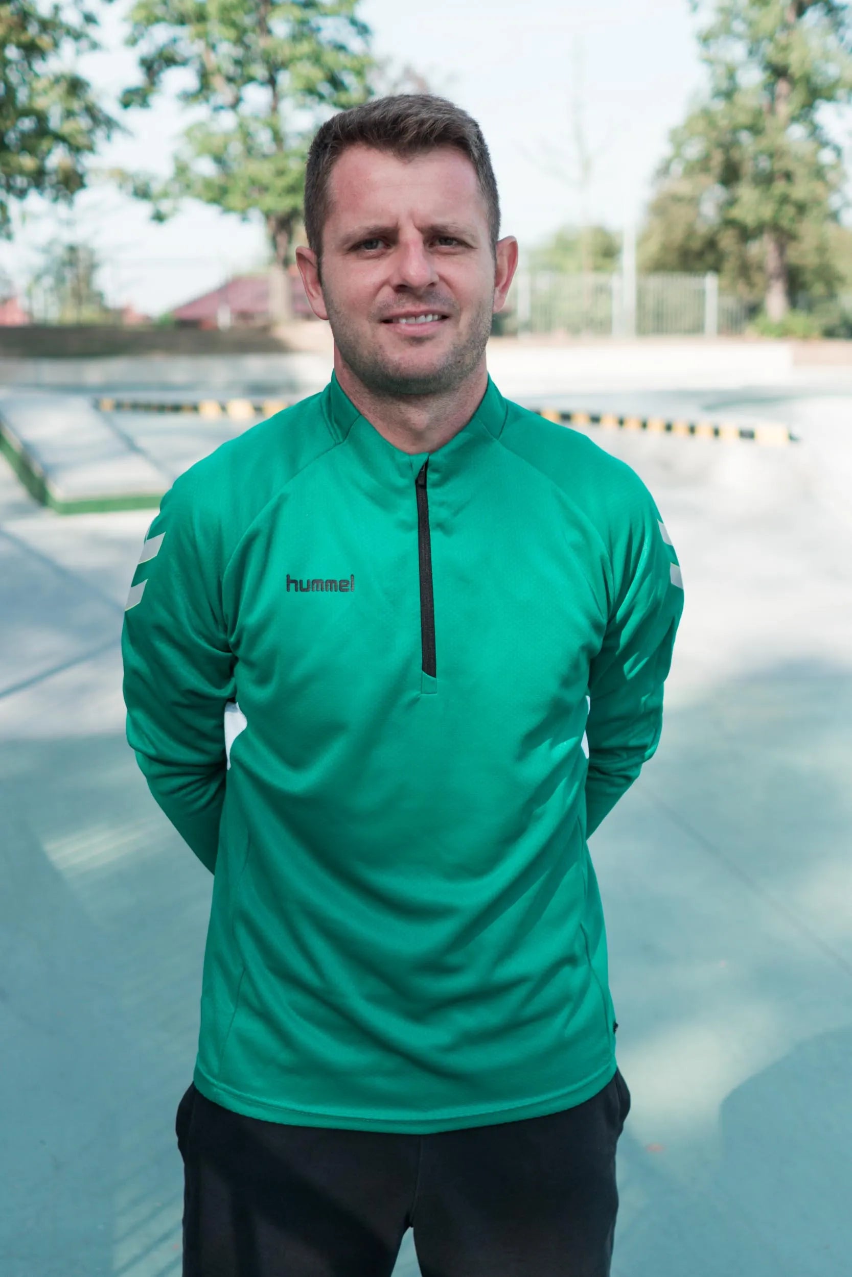 Moletom masculino Hummel tech move meio zíper verde m