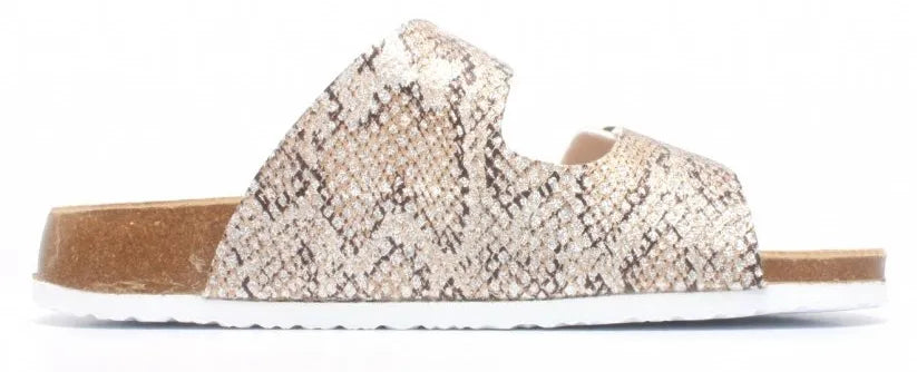 Ciabatte da Donna Mediline Arco Snake Argento Beige