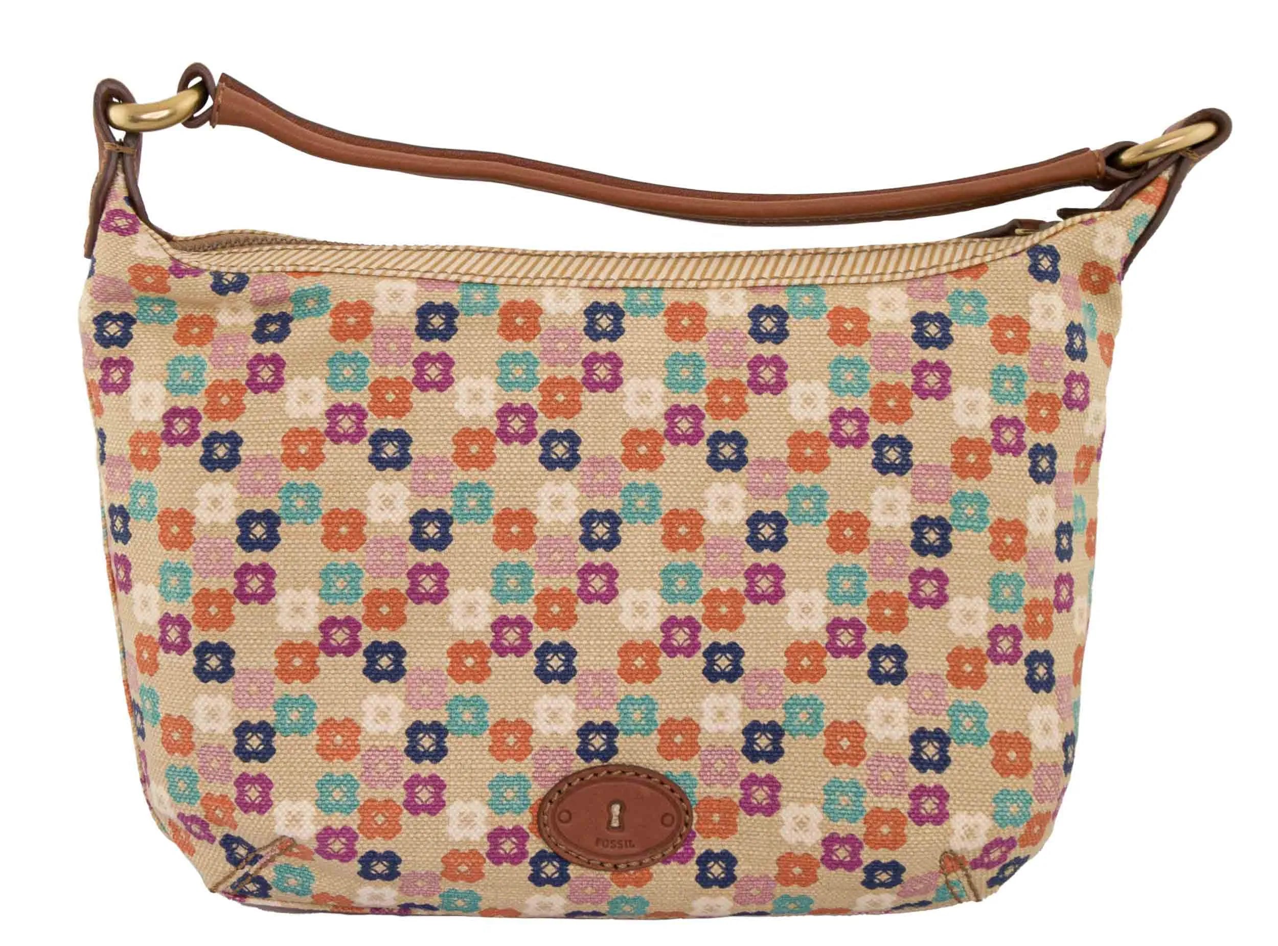 Handbag Fossil Wmns Shoulderbag Tate Hobo Natural Floral Mix