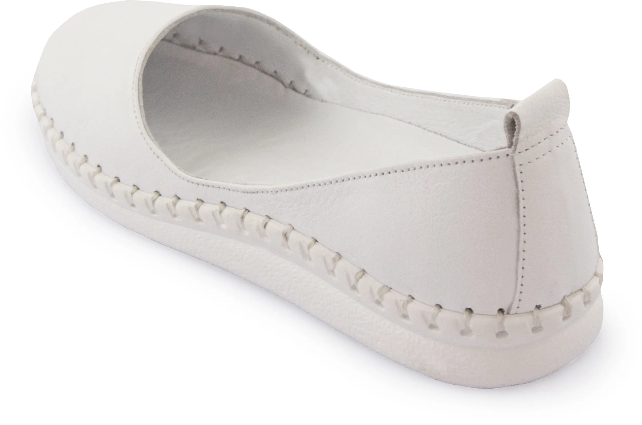 Damen-Ballerinas aus Leder Nell Weiß Weiß