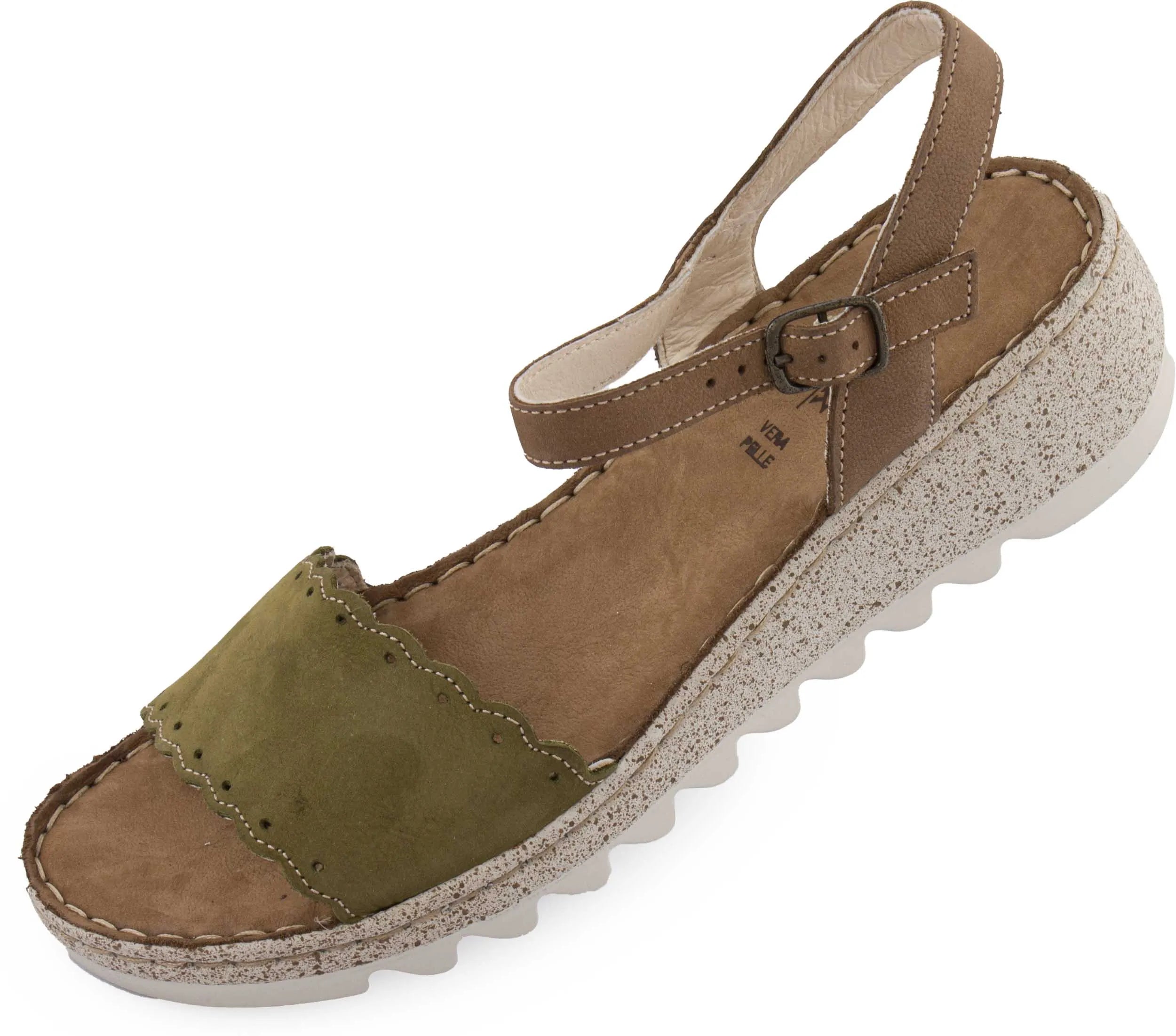 Damen Sandalen Walk Fango Militare Grün