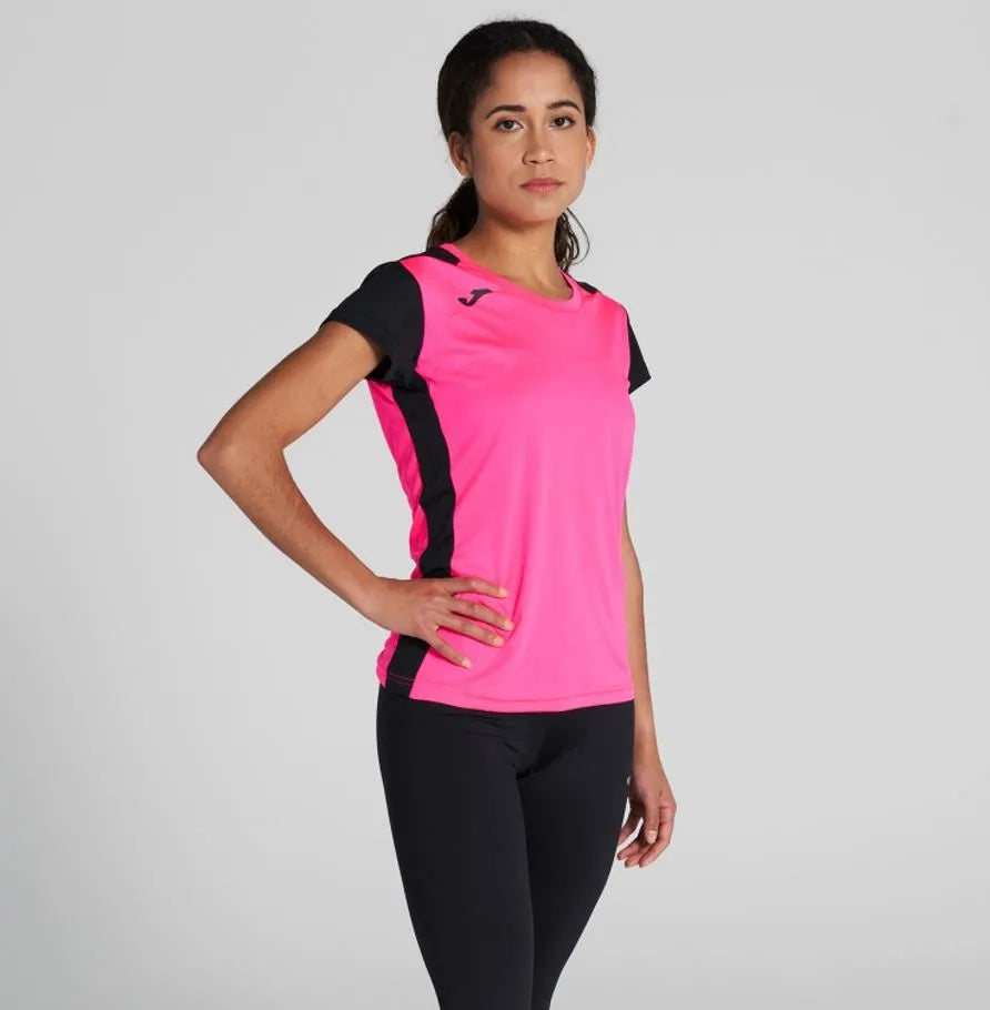 Camiseta feminina joma record ii fluor rosa l