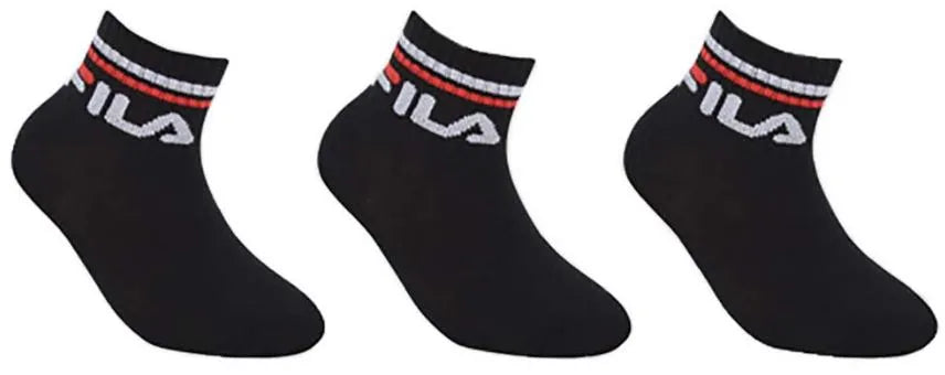 Детски чорапи Fila Quarter 3 пакета черни