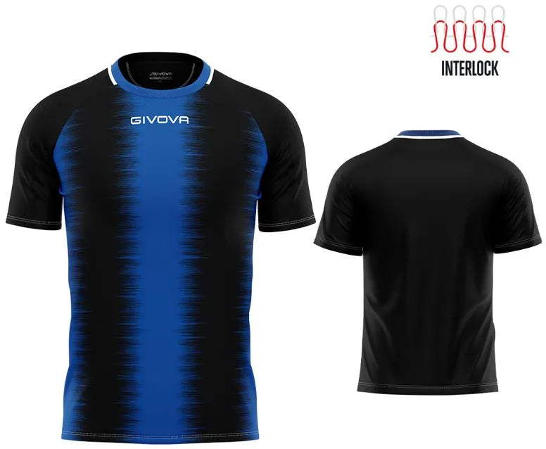Tricou sport Givova Stripe Black-royal Black