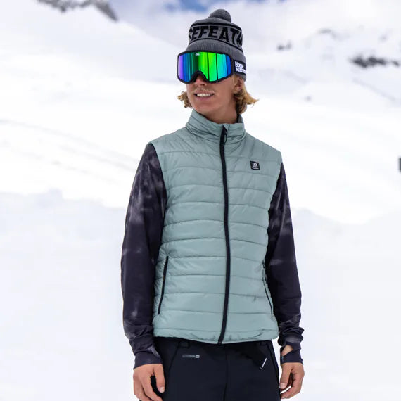 Chaleco Aiden de plumas de caballo (verde iceberg)