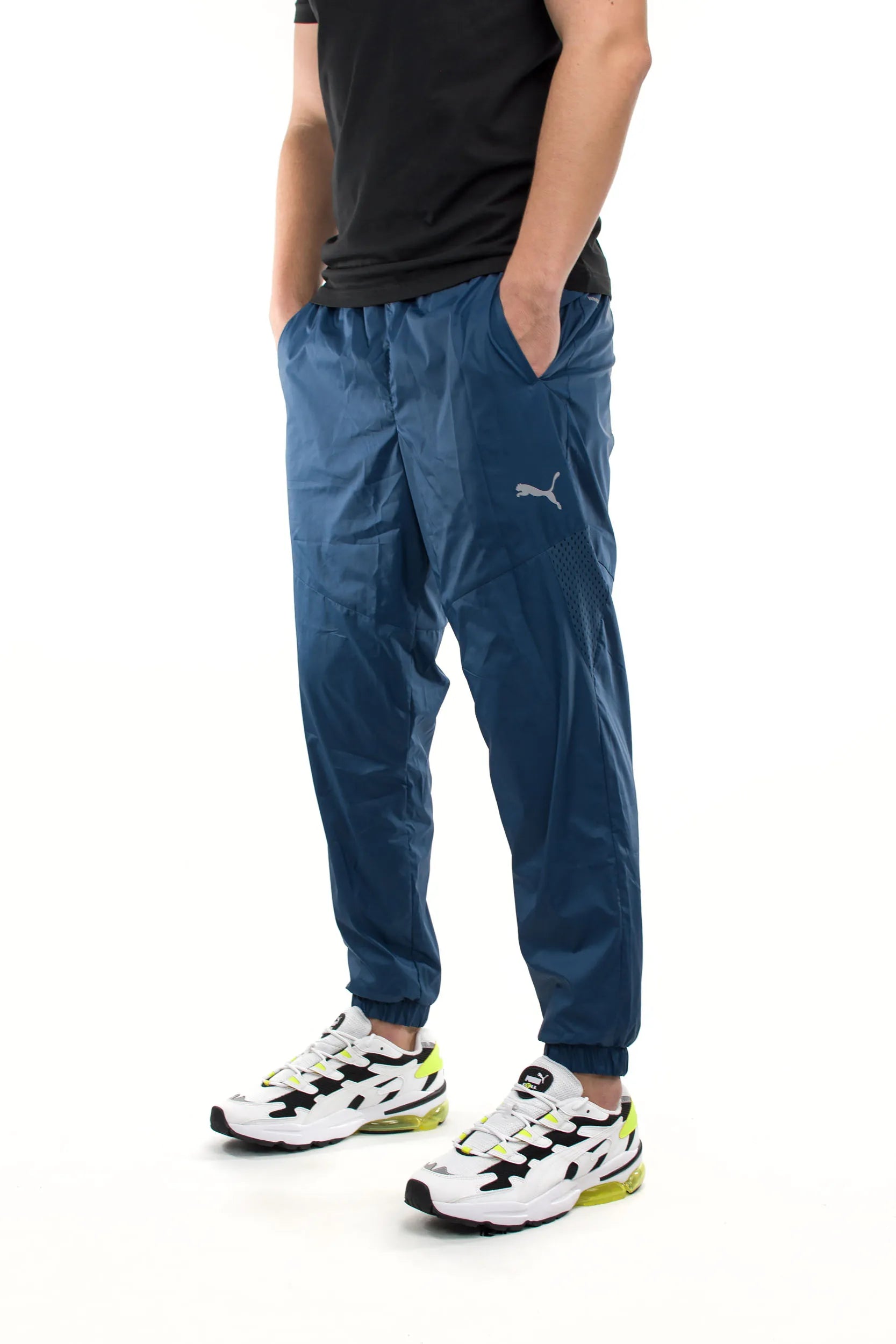 Herenbroek puma reactief geweven broek blauw s