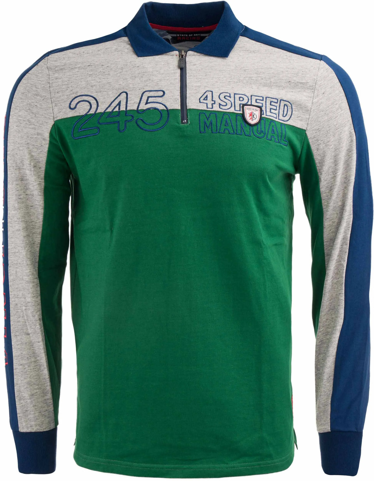 Męska koszulka State Of Art Rugbyshirt Colorblocking Heavy Jersey w kolorze zielonym