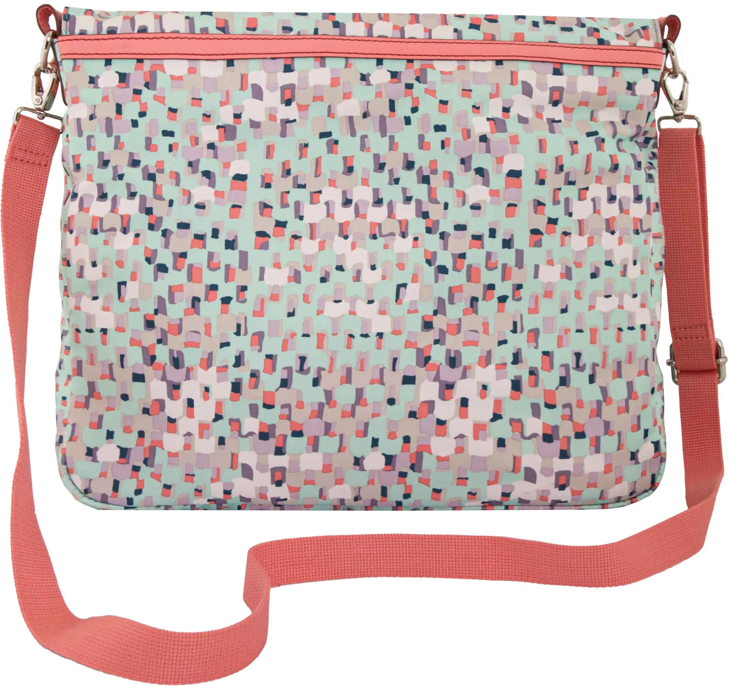 Fossil Wmns Umhängetasche mit Flap Keyer Messinger Multi Color Bl Türkis