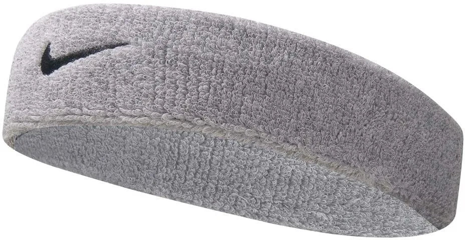 Matná strieborno-čierna sivá čelenka Nike Swoosh