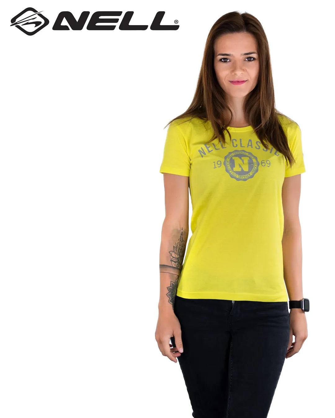T-shirt damski Nell Classic Żółty