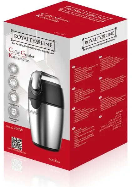 Líne ríchíosa grinder caife leictreacha 200w airgid