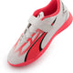 Dziecięce buty halowe Puma Jr Ultra Play It V Biało-czarno-ognisty Orchid White
