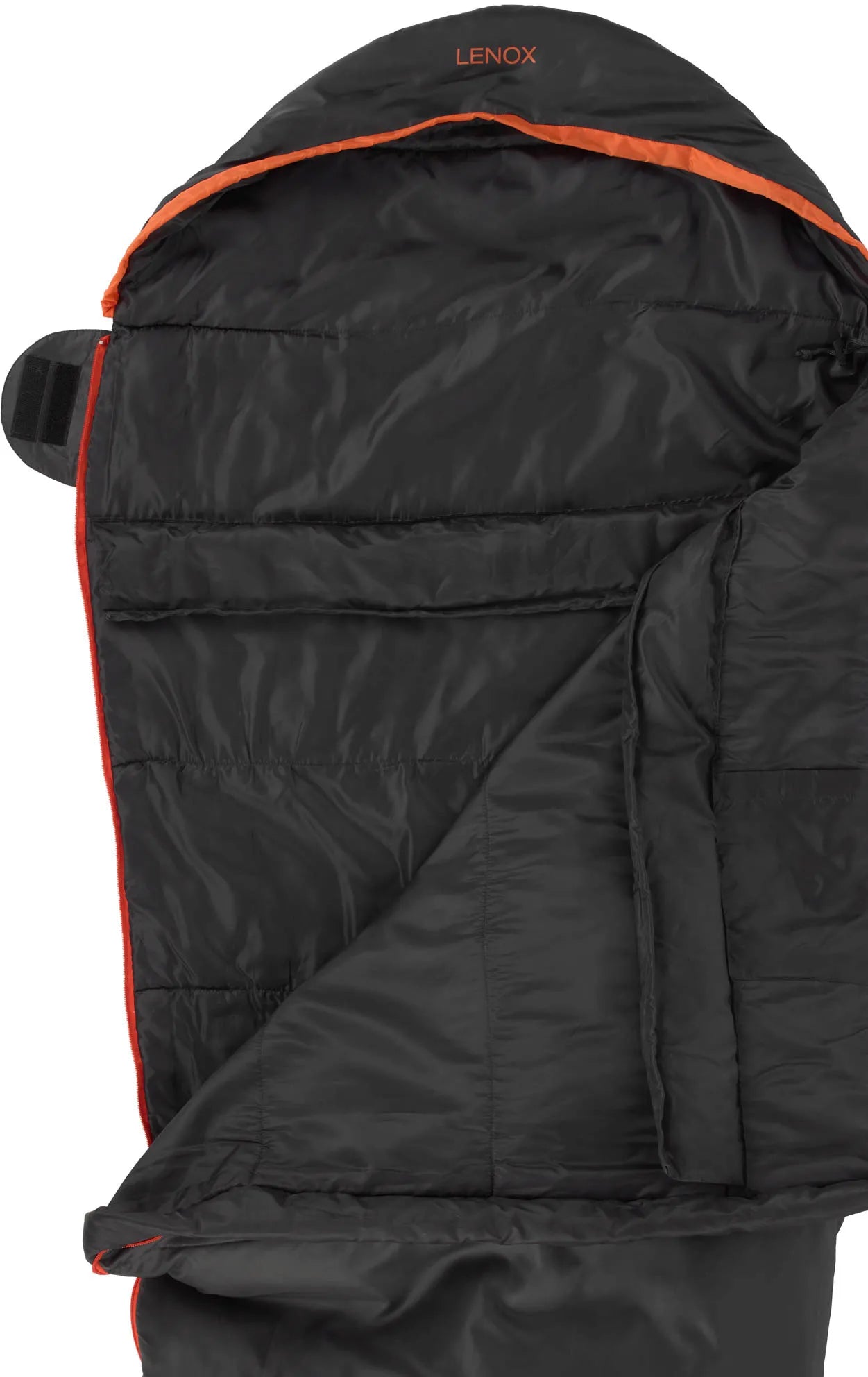 Mumie Spací pytel Loap Lenox Blk-org Černý L-levý zip