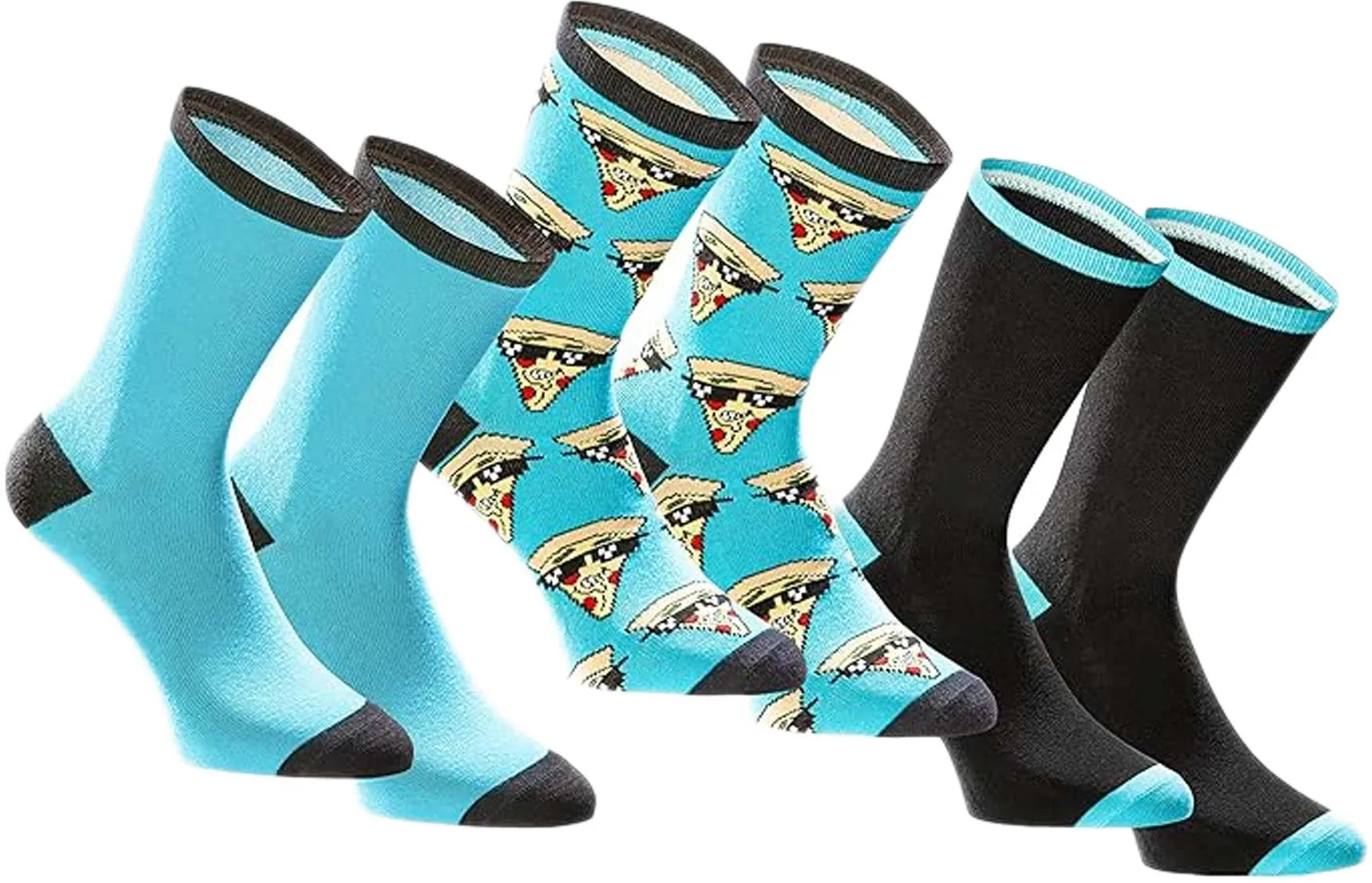 Socks Tastic Unisex Socks 3-pack Pizza Giftbox Blue
