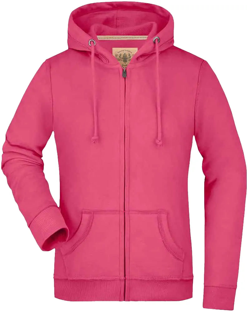 Dámská mikina James & Nicholson Vintage Hoody Pink