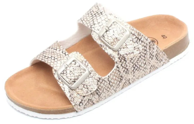 Ciabatte da Donna Mediline Arco Snake Argento Beige