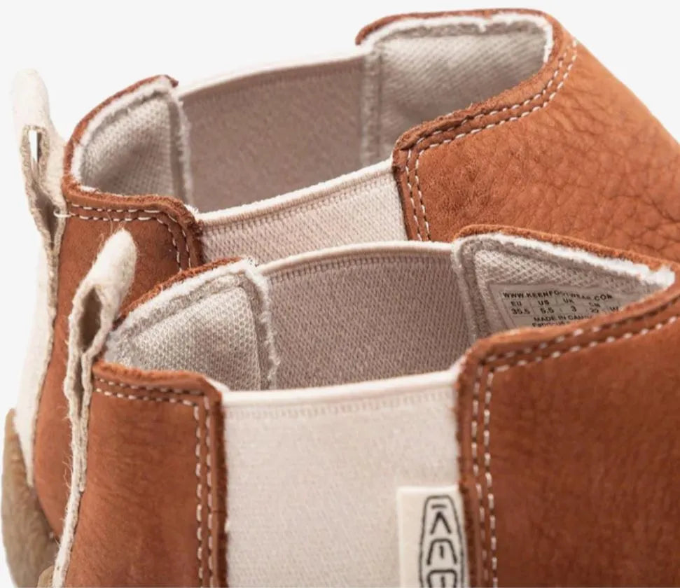 Bróga Leathar na mBan Keen Wmns Mosey Chelsea Leathar Tortoise Shell-birc Brown