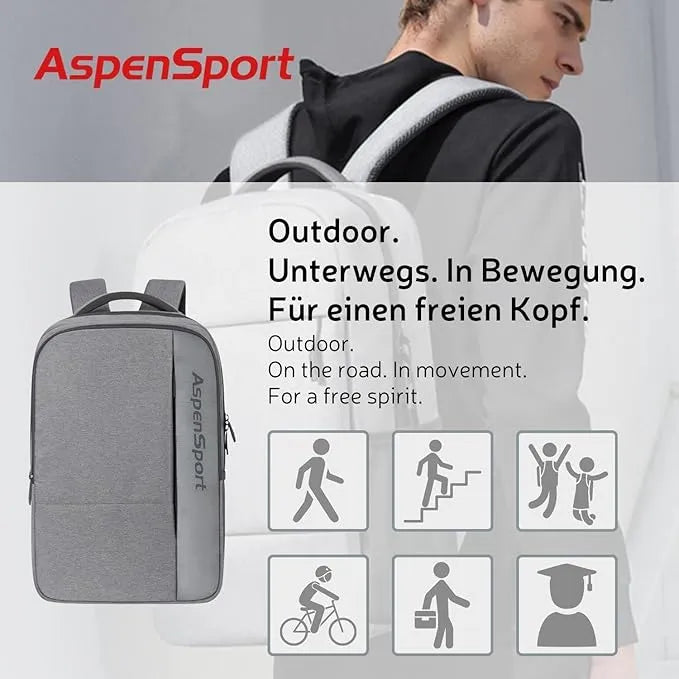 Aspensport Sac à dos 24,5 L Gris Clair