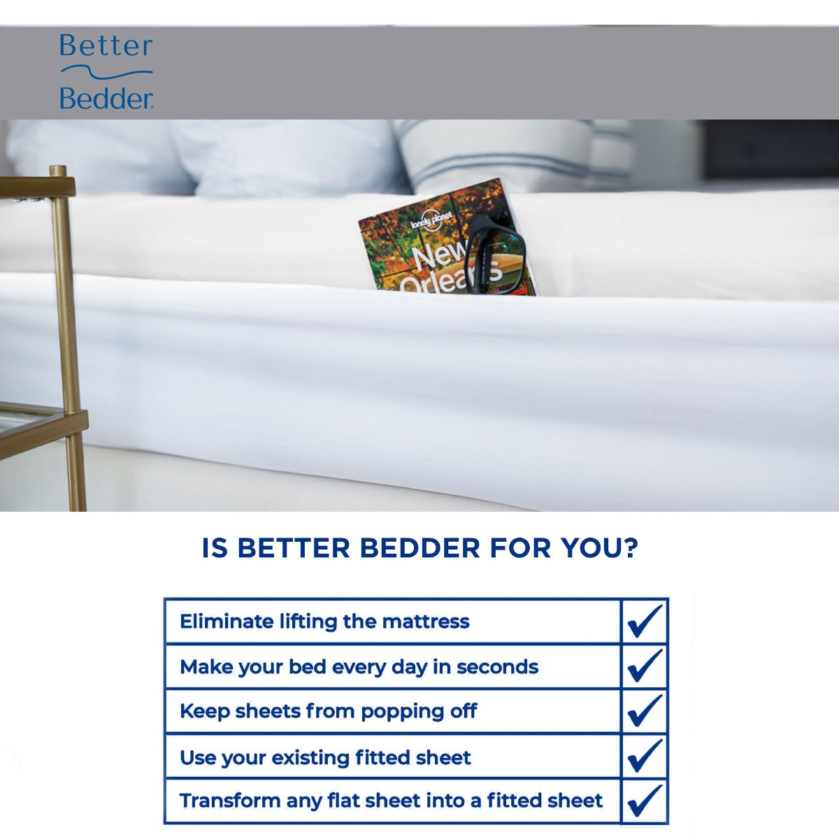 Better Bedder - Attaches de tôles – 140x190