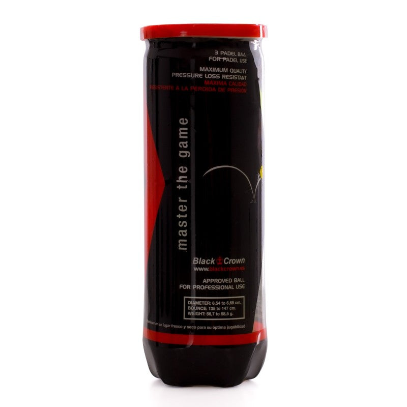 Black Crown Pro Padel Balls Tube Of 3