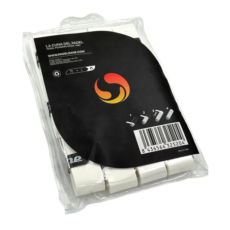 Blister Pack Of 12 Sane Plain White Overgrips