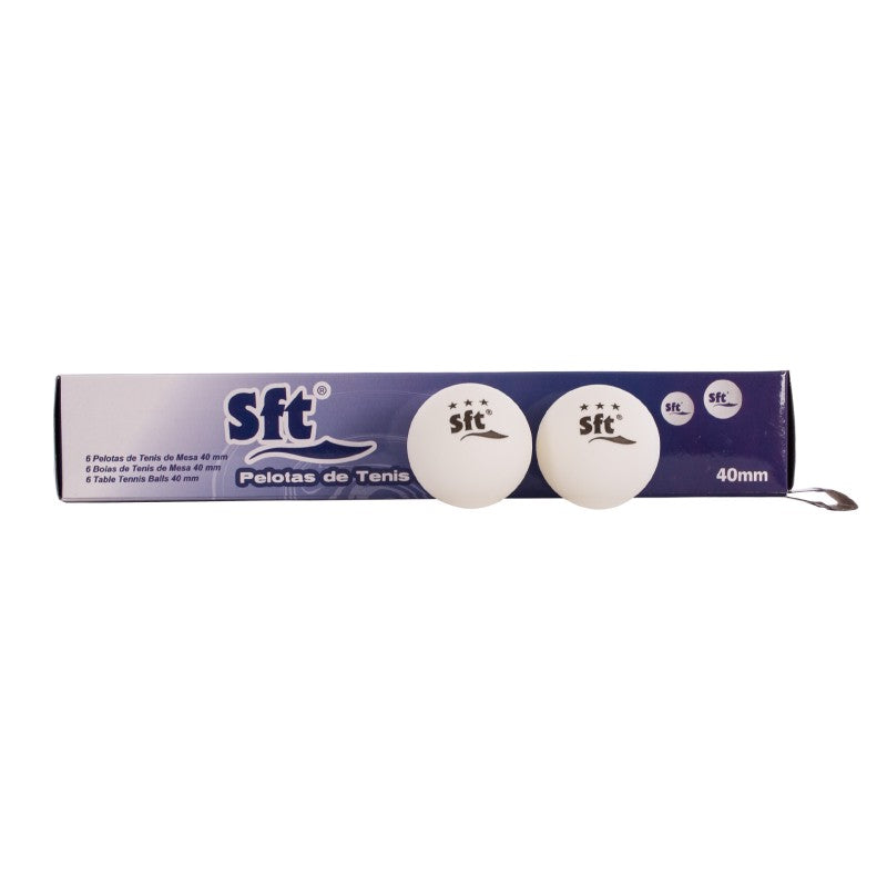 Box 6uds Balls Ping Pong 40mm Softee Blanco