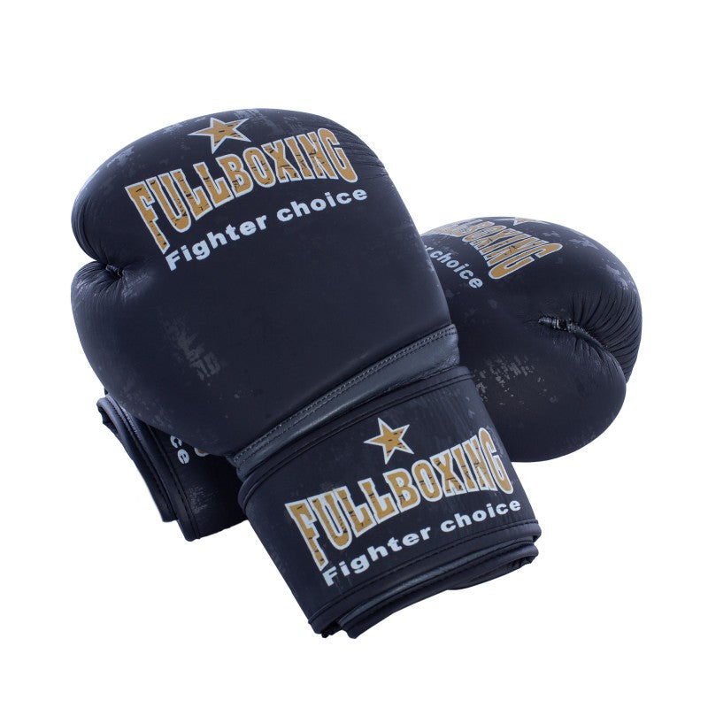 Luvas de Boxe Fullboxing Couro Natural Ciclón Preto 10 Oz