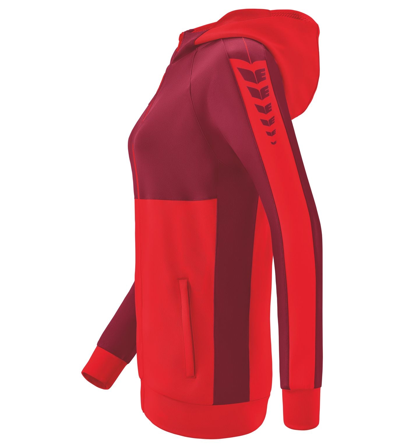 Veste d'entraînement Erima Six Wings avec capuche rouge