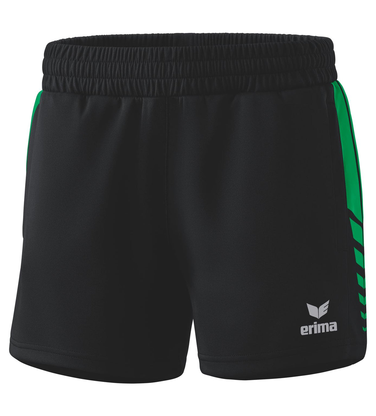 Erima Six Wings Workershort Zwart/smaragd