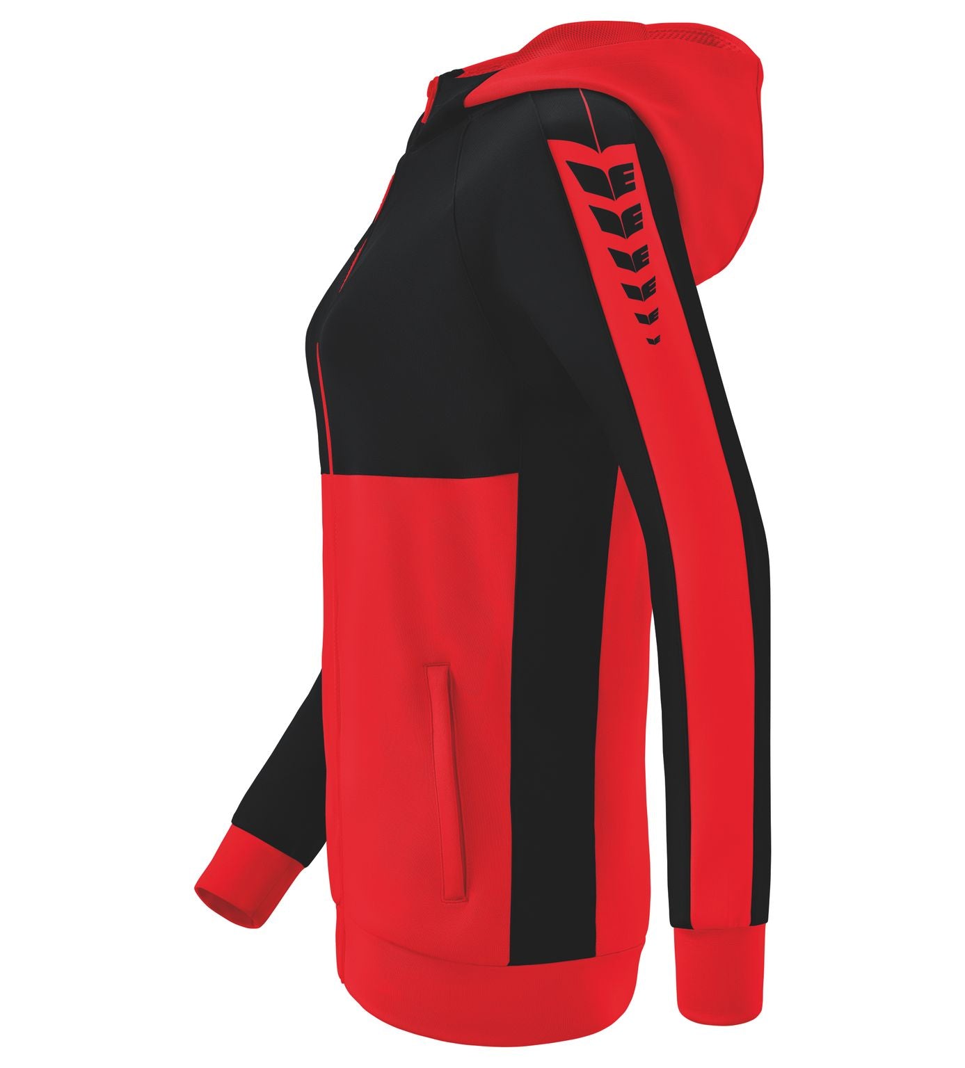 Erima Six Wings Trainingsjack Met Capuchon Rood/zwart