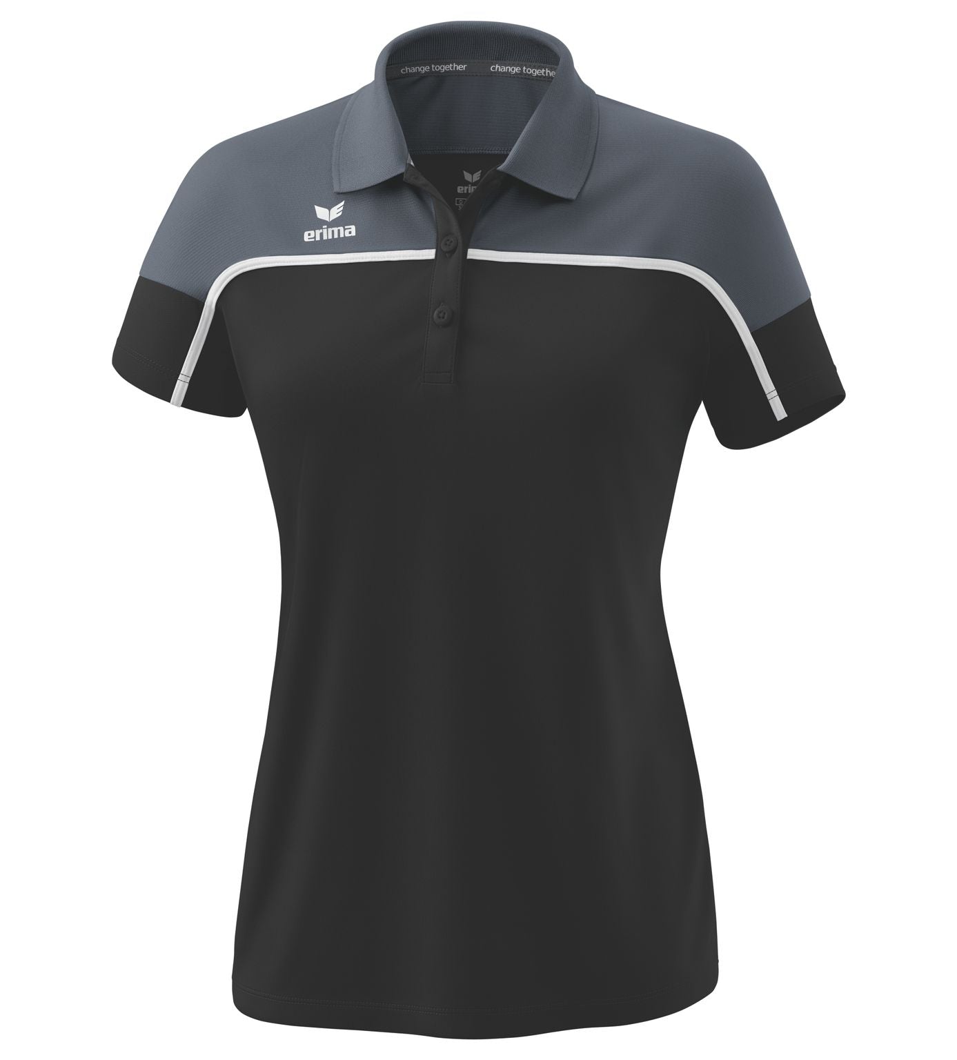 Erima Change By Erima Polo-shirt Zwart Grijs/leigrijs/wit